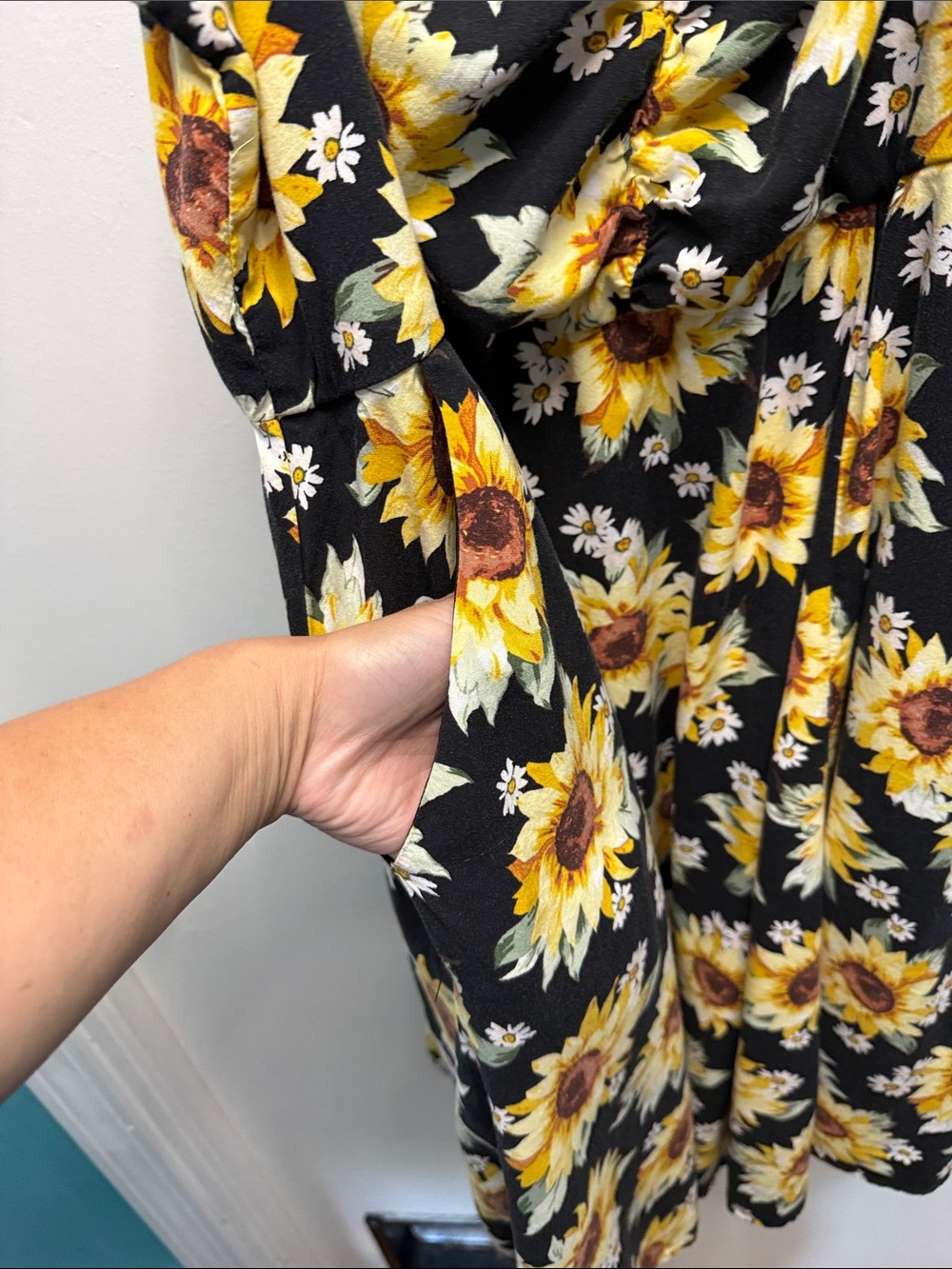 Torrid Sunflower Print Sundress - Black & Yellow Floral - Picture 5 of 6